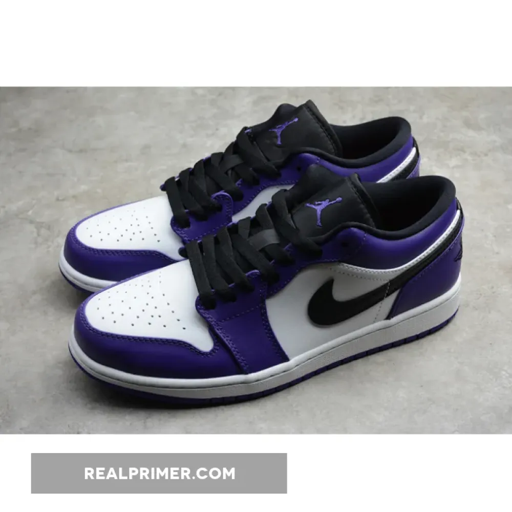 CJ AIR JORDAN 1 LOW COURT PURPLE WHITE/COURT PURPLE/BLACK 553558-500
