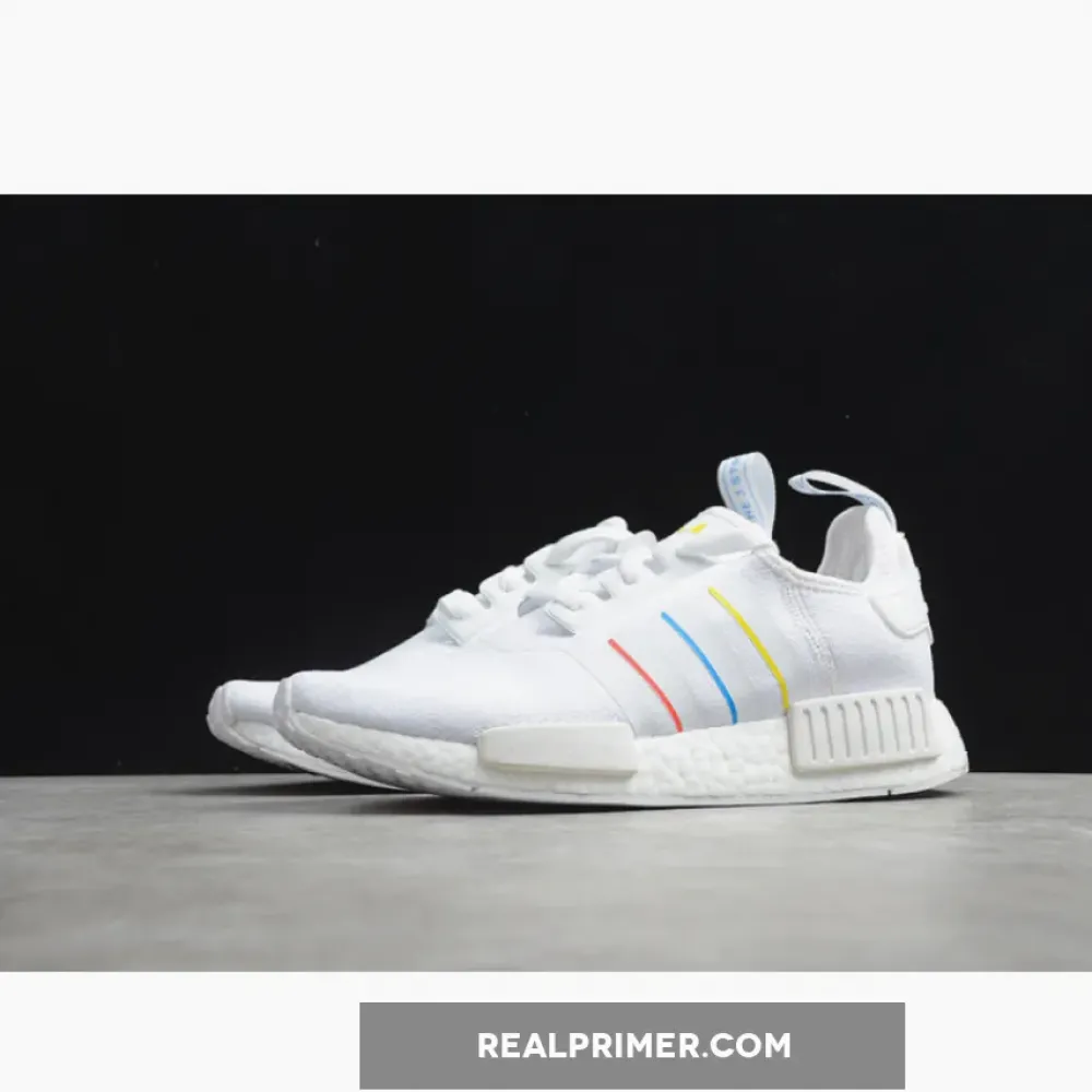 NMD R1 SHOES WHITE/YELLOW/BLUE/RED FW6436