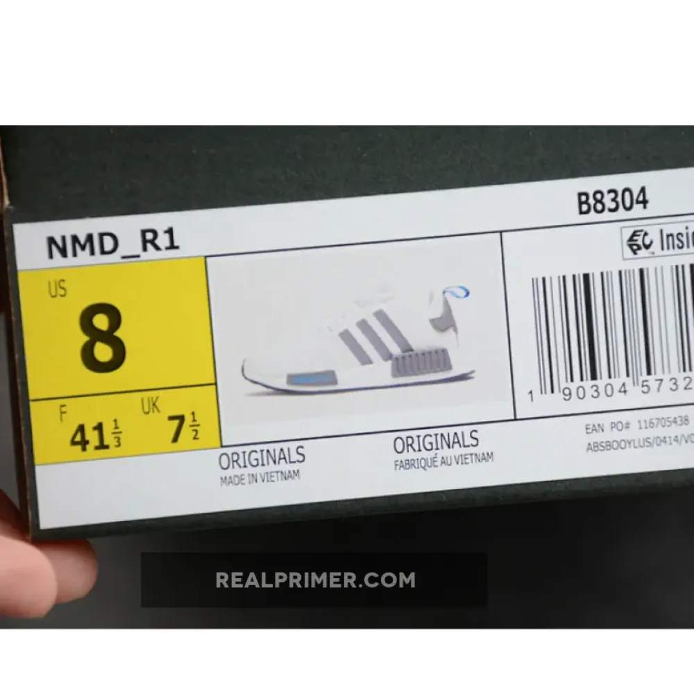 NMD R1 SHOES CLOUD WHITE/CORE BLACK/BLUE B8304