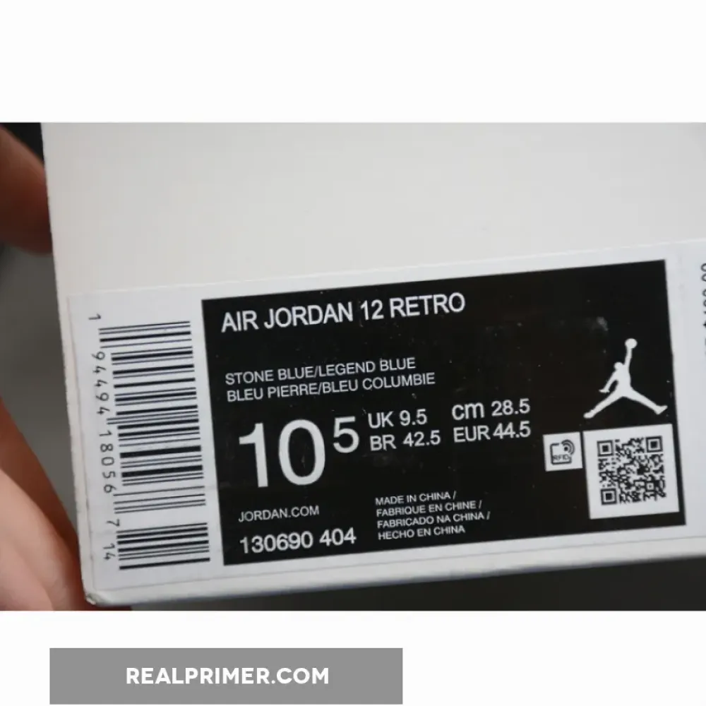 AIR JORDAN 12 INDIGO STONE BLUE/LEGEND BLUE-OBSIDIAN 130690-404