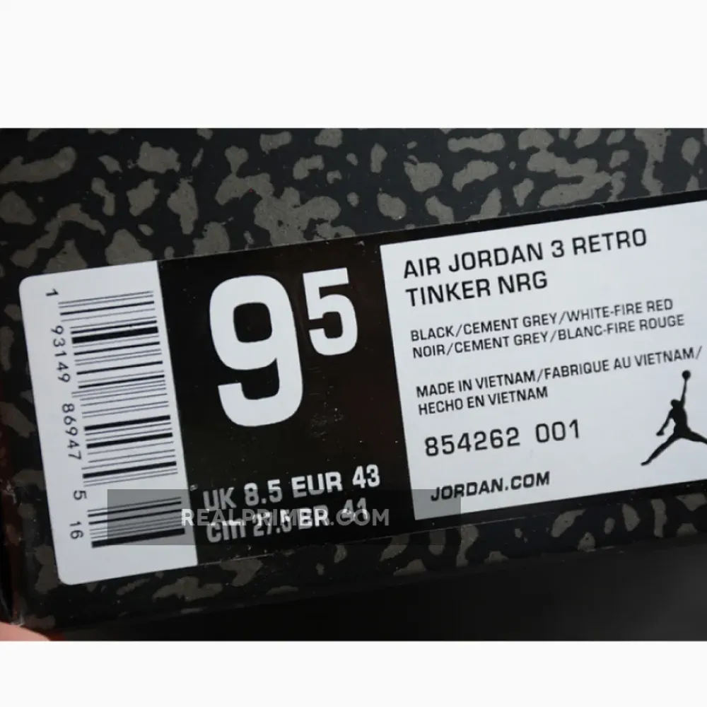 AIR JORDAN 3 RETRO OG BLACK/CEMENT 854262-001