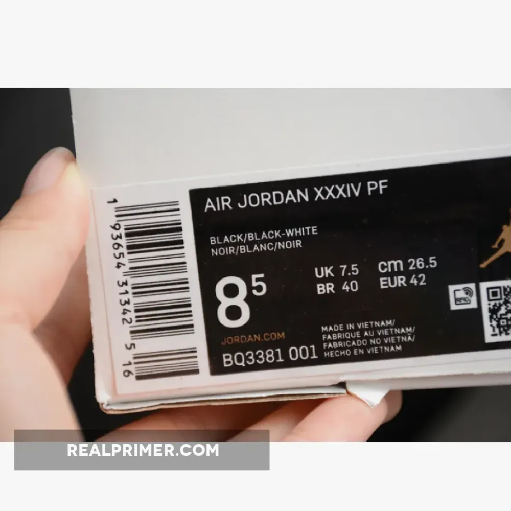 AIR JORDAN 34 PF BLACK/BLACK-WHITE BQ3381-001