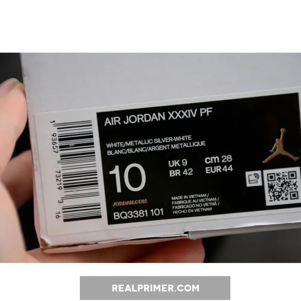 AIR JORDAN 34 PF UNITE WHITE/METALLIC SILVER BQ3381-101