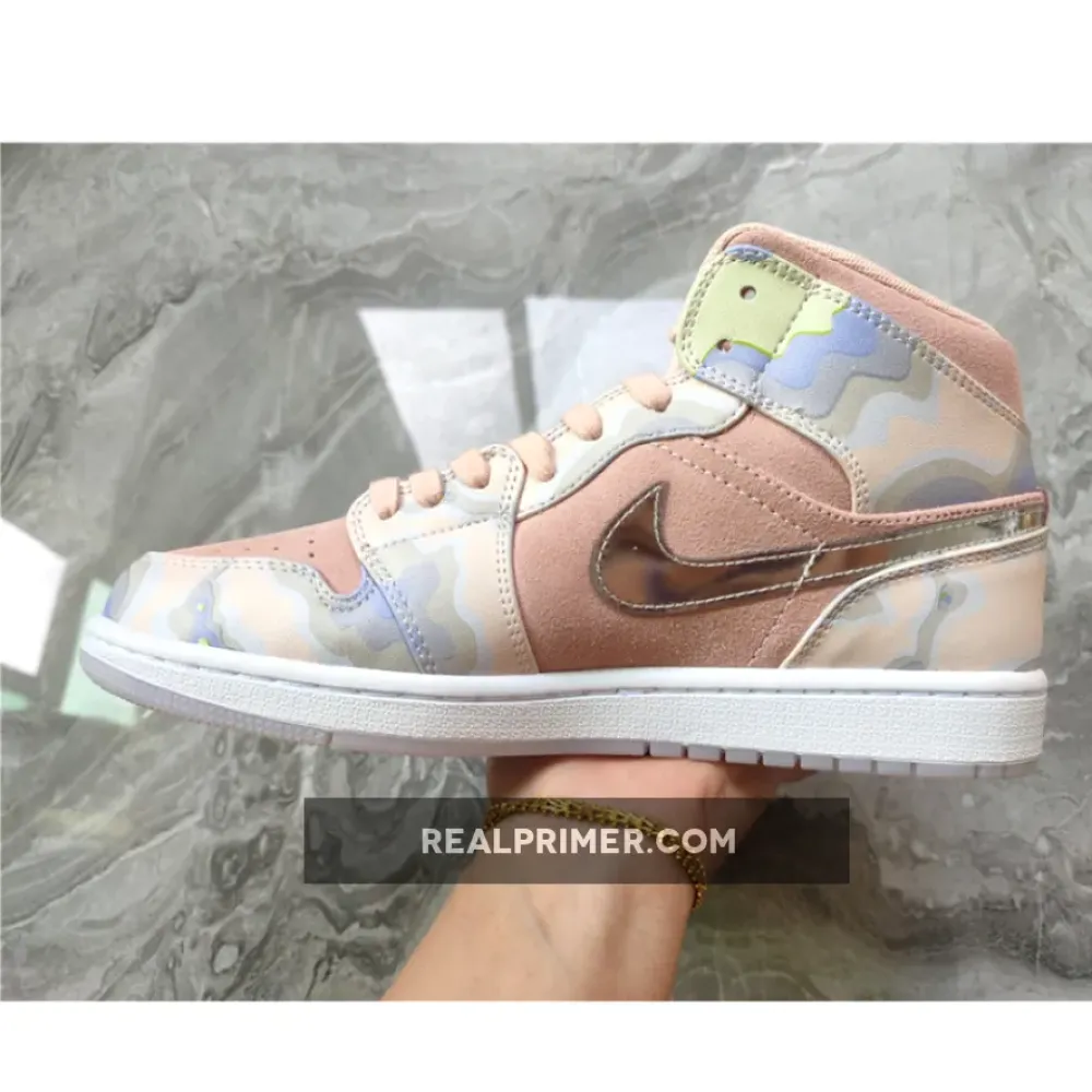 AIR JORDAN 1 MID SE P(HER)SPECTIVE WASHED CORAL/CHROME-LIGHT WHISTLE CW6008-600