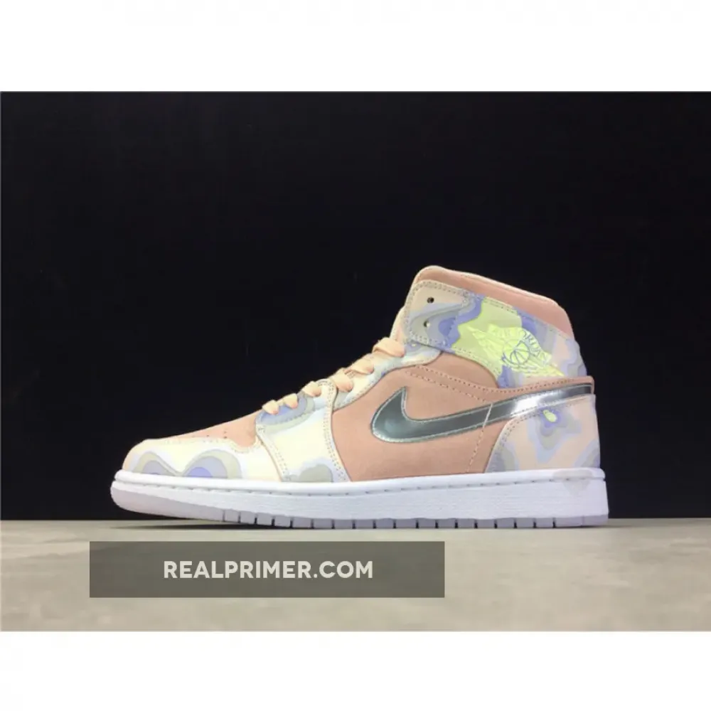 AIR JORDAN 1 MID SE P(HER)SPECTIVE WASHED CORAL/CHROME-LIGHT WHISTLE CW6008-600