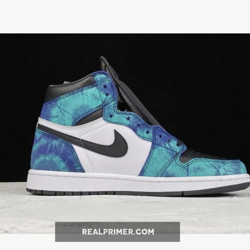 OG AIR JORDAN 1 RETRO HIGH OG TIE DYE WHITE/BLACK-AURORA GREEN CD0461-100
