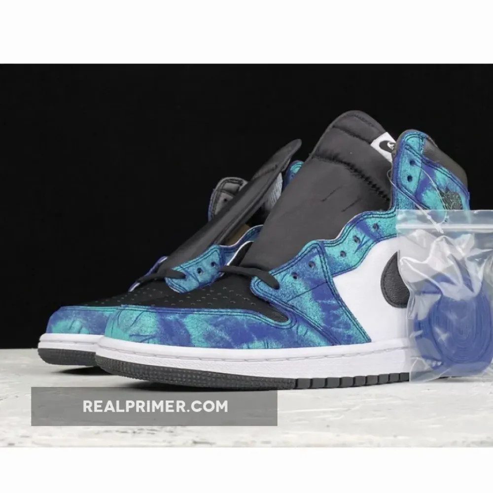 OG AIR JORDAN 1 RETRO HIGH OG TIE DYE WHITE/BLACK-AURORA GREEN CD0461-100