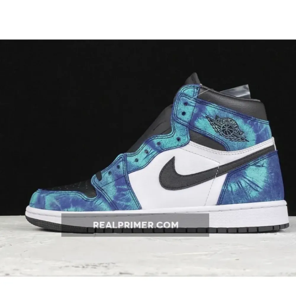 OG AIR JORDAN 1 RETRO HIGH OG TIE DYE WHITE/BLACK-AURORA GREEN CD0461-100