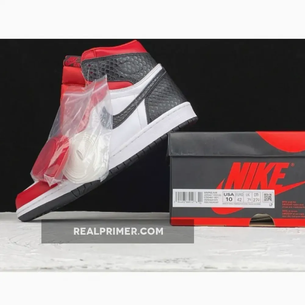 AIR JORDAN 1 RETRO HIGH SATIN SNAKE CHICAGO GYM RED/WHITE-BLACK CD0461-601