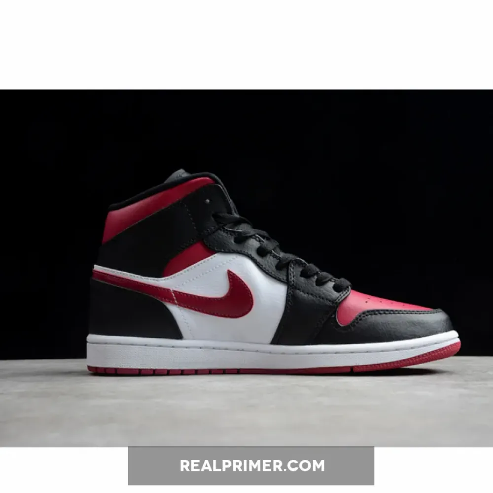 AIR JORDAN 1 MID BRED TOE BLACK/RED/WHITE 554724-066