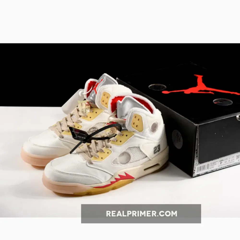 OW X AIR JORDAN 5 WHITE/FIRE RED CT8480-002
