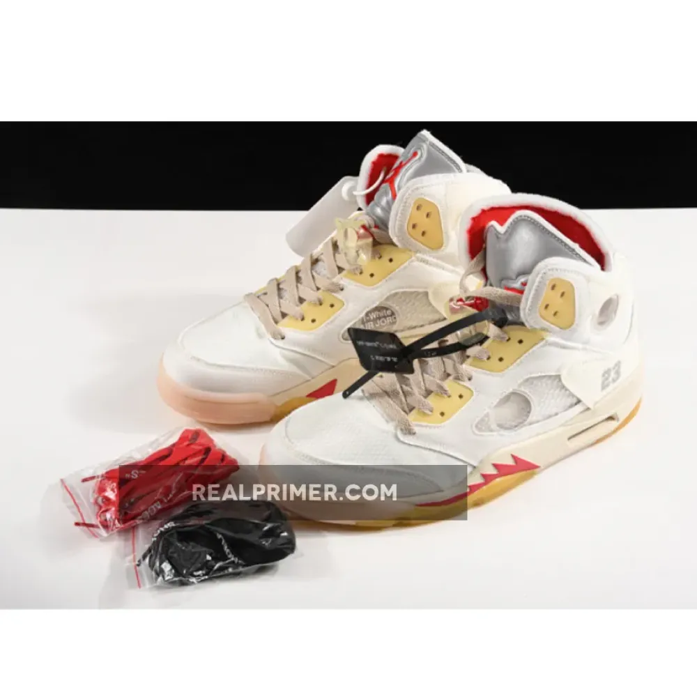 OW X AIR JORDAN 5 WHITE/FIRE RED CT8480-002
