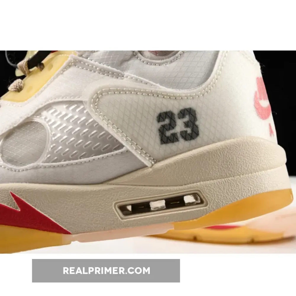 OW X AIR JORDAN 5 WHITE/FIRE RED CT8480-002