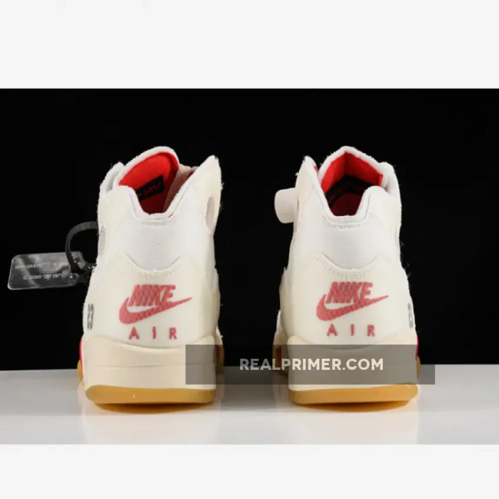 OW X AIR JORDAN 5 WHITE/FIRE RED CT8480-002