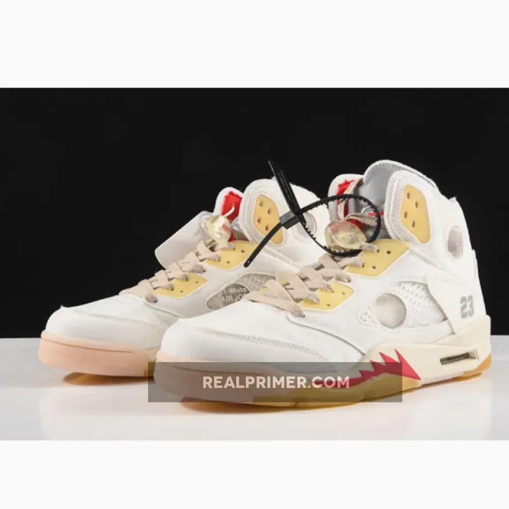 OW X AIR JORDAN 5 WHITE/FIRE RED CT8480-002