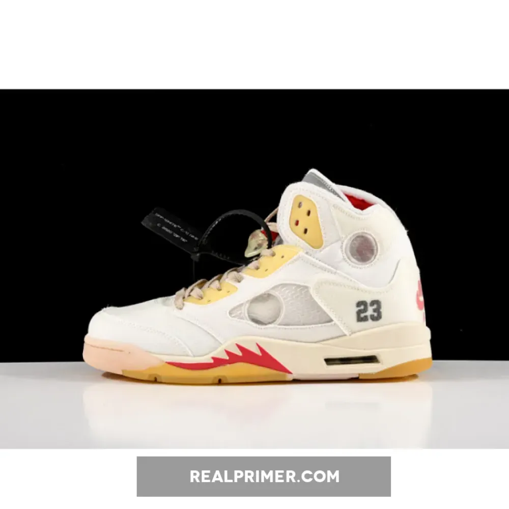 OW X AIR JORDAN 5 WHITE/FIRE RED CT8480-002