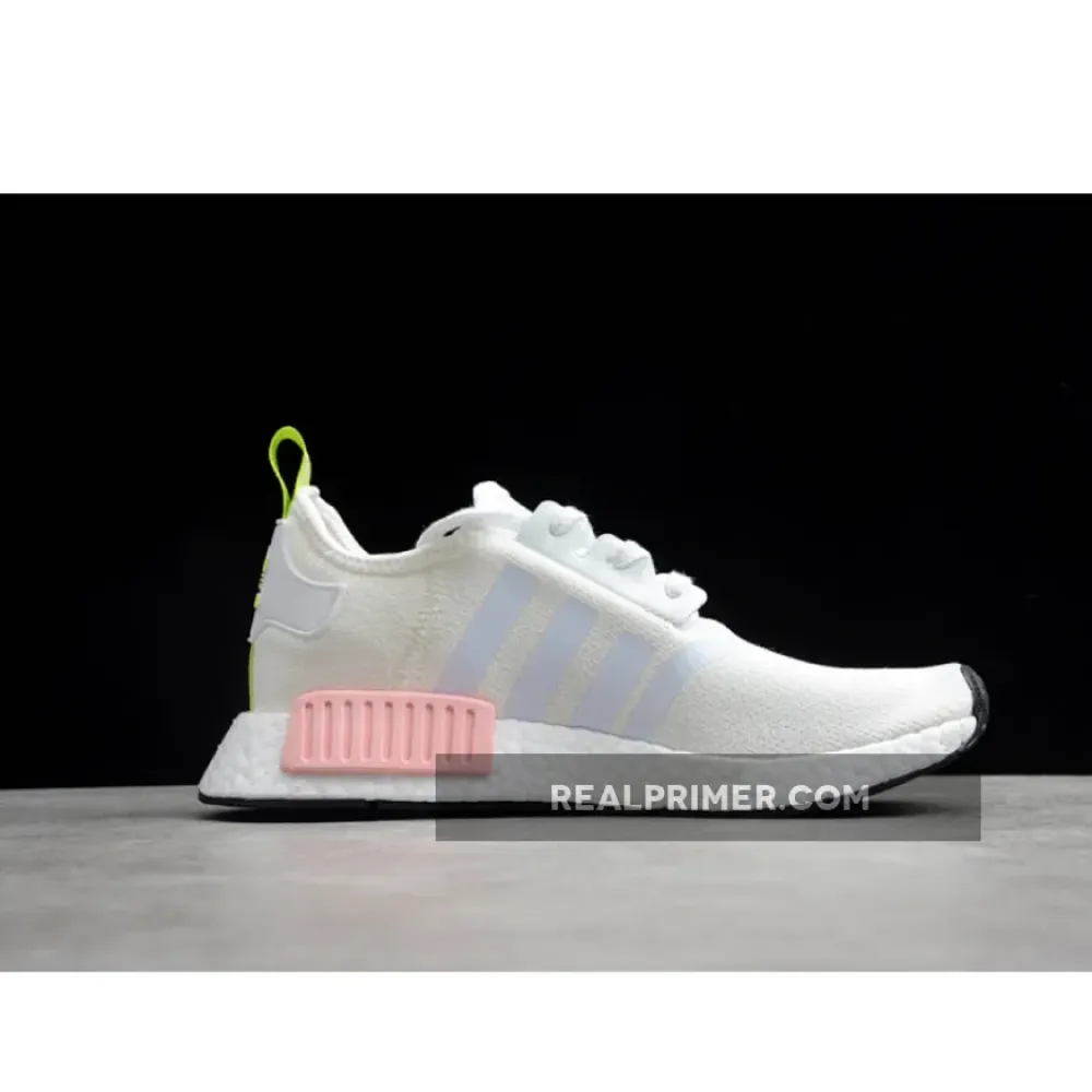 NMD_R1 SHOES CLOUD WHITE/GREEN/PINK FX0106