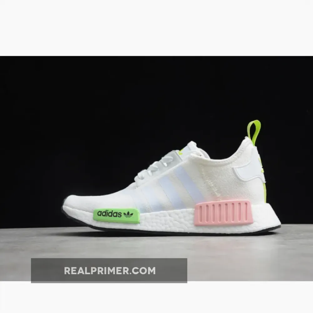 NMD_R1 SHOES CLOUD WHITE/GREEN/PINK FX0106