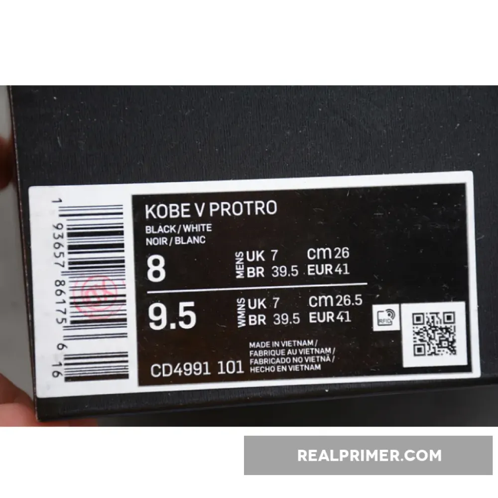 KOBE 5 PROTRO BLACK/WHITE/RED CD4991-101