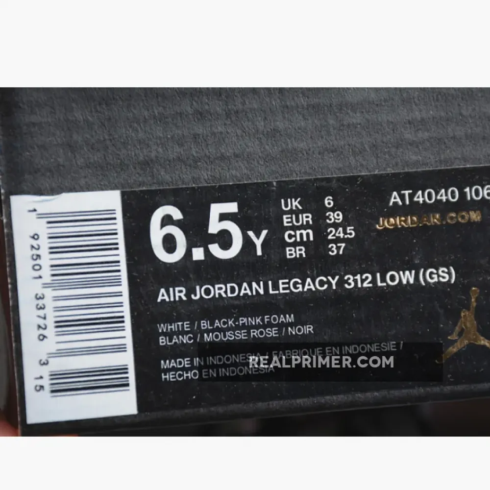 GZ AIR JORDAN LEGACY 312 WHITE/BLACK PINK FOAM AT4040-106