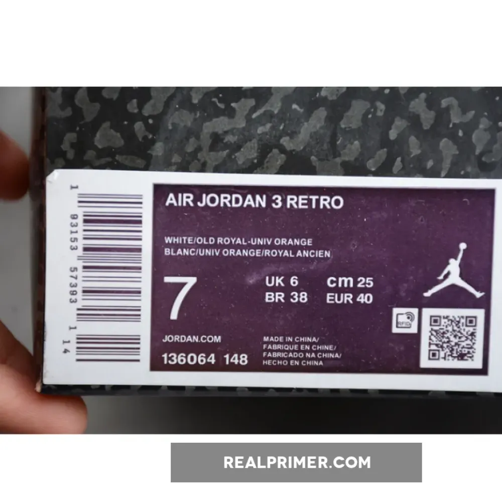 GZ AIR JORDAN 3 RETRO KNICKS WHITE/OLD ROYAL/ORANGE/GREY 136064-148