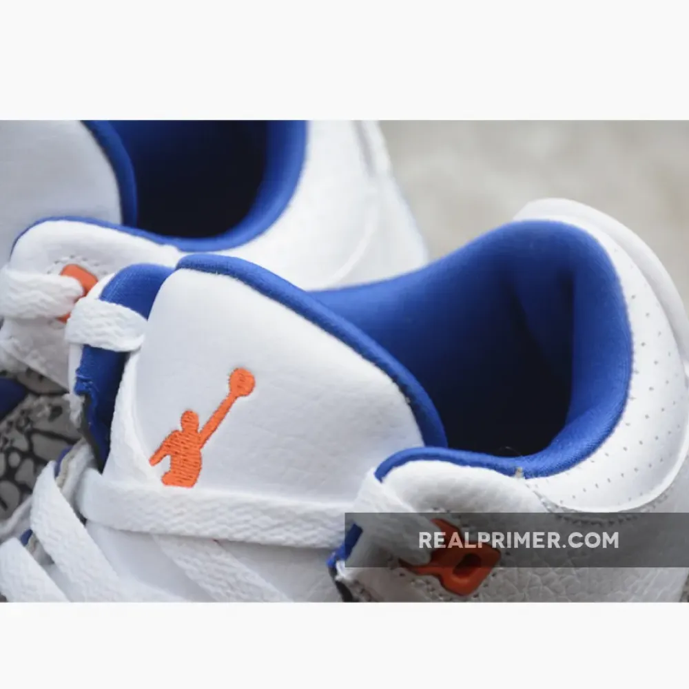 GZ AIR JORDAN 3 RETRO KNICKS WHITE/OLD ROYAL/ORANGE/GREY 136064-148