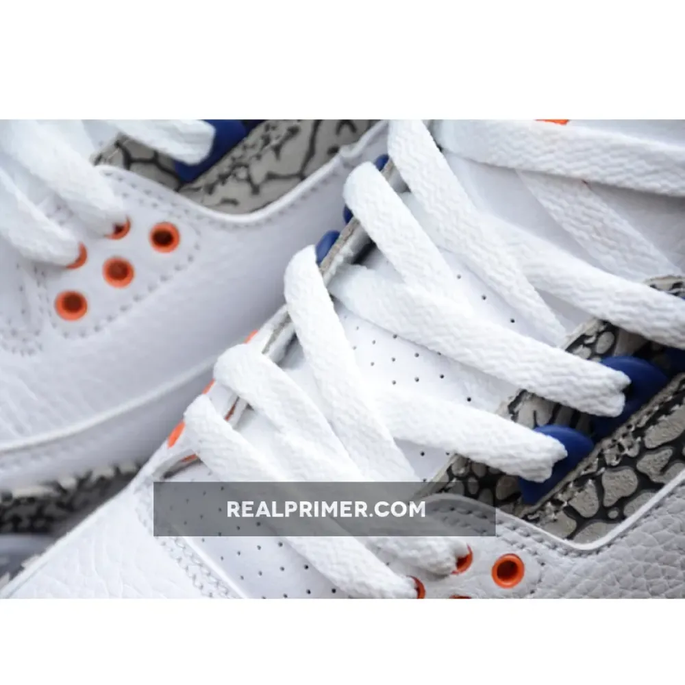 GZ AIR JORDAN 3 RETRO KNICKS WHITE/OLD ROYAL/ORANGE/GREY 136064-148