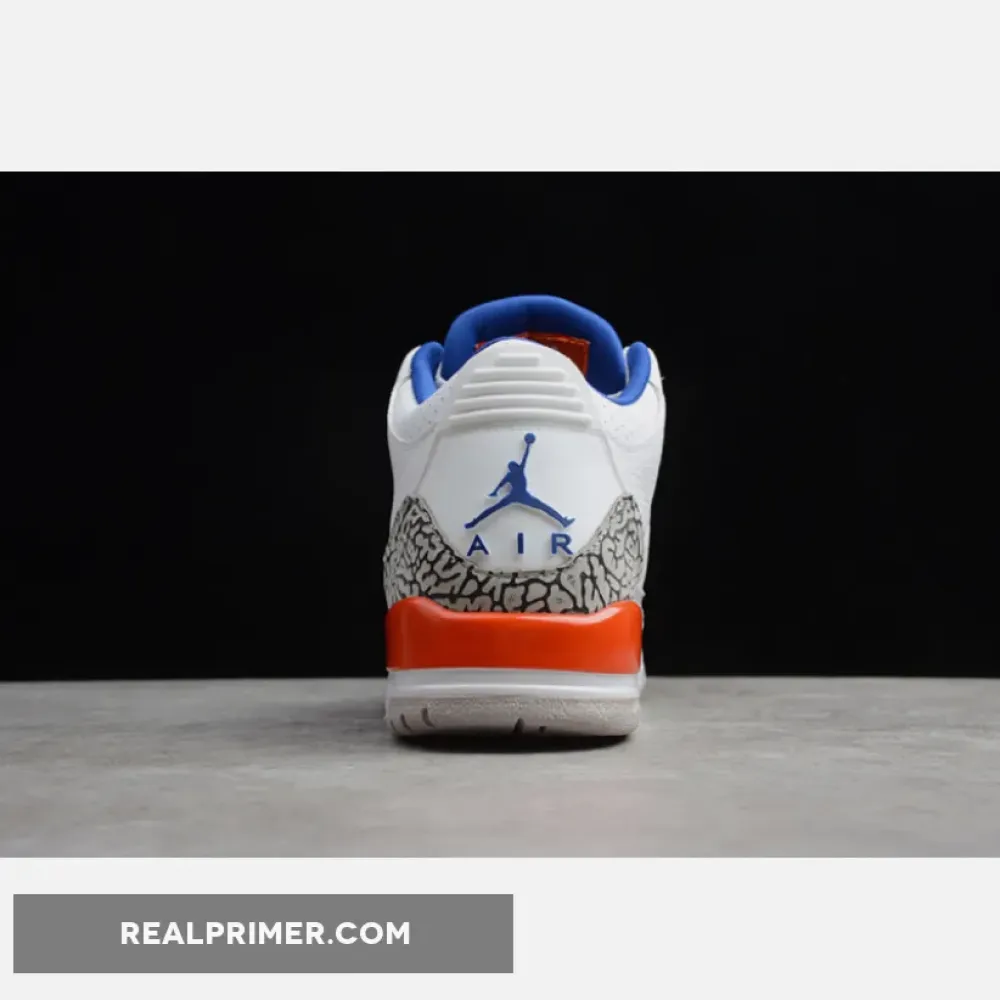 GZ AIR JORDAN 3 RETRO KNICKS WHITE/OLD ROYAL/ORANGE/GREY 136064-148