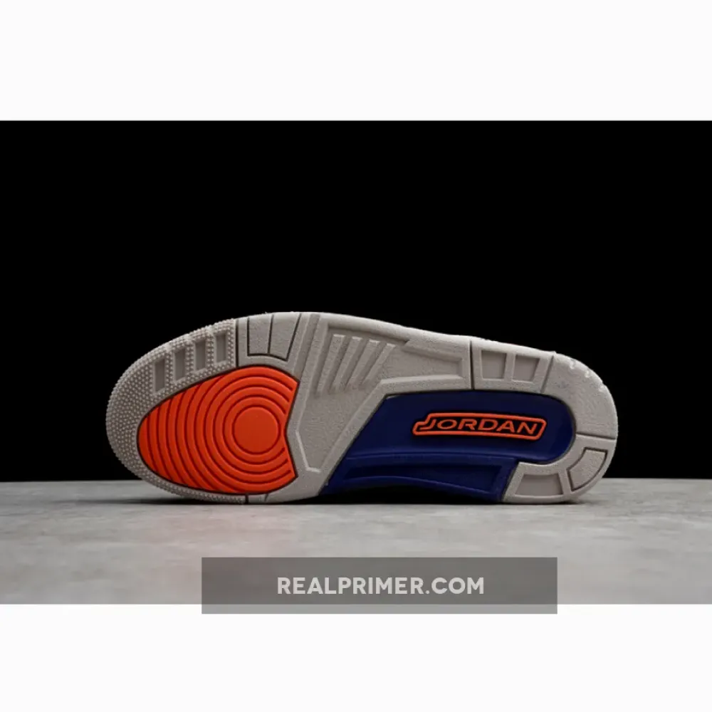 GZ AIR JORDAN 3 RETRO KNICKS WHITE/OLD ROYAL/ORANGE/GREY 136064-148