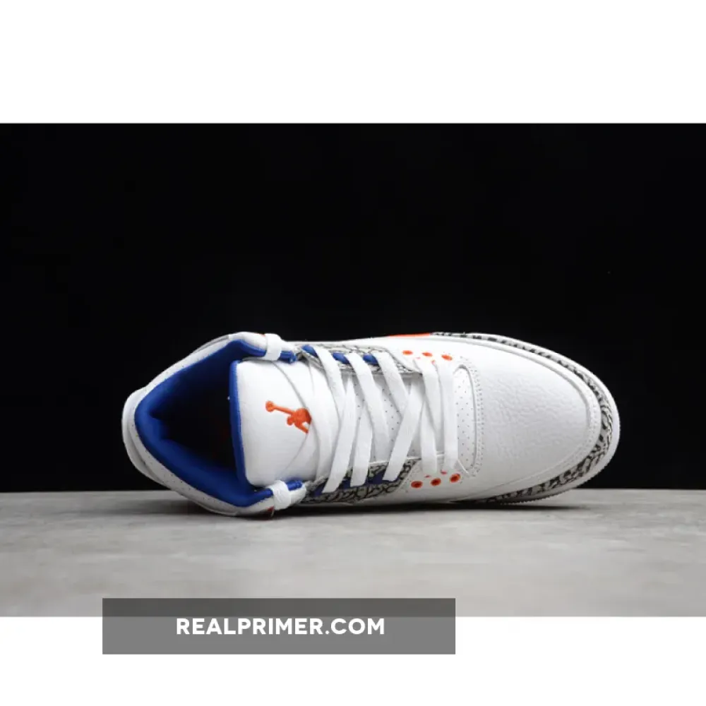 GZ AIR JORDAN 3 RETRO KNICKS WHITE/OLD ROYAL/ORANGE/GREY 136064-148