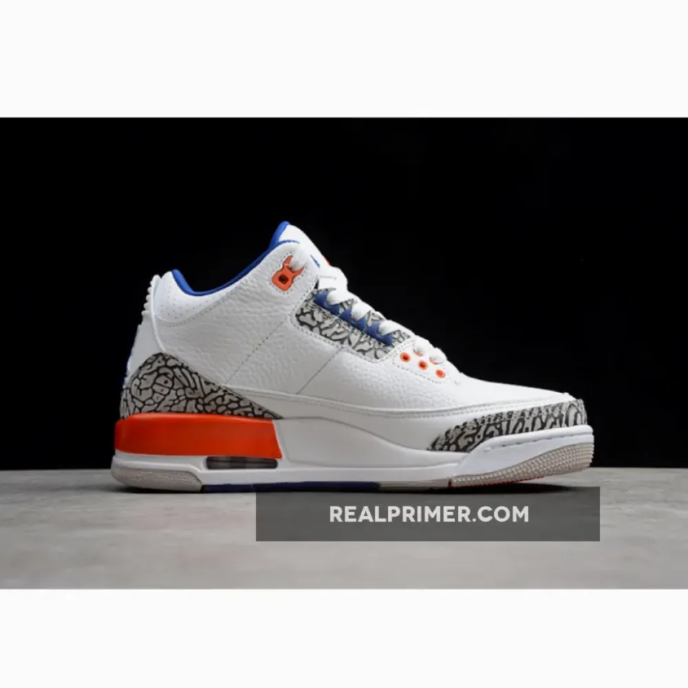GZ AIR JORDAN 3 RETRO KNICKS WHITE/OLD ROYAL/ORANGE/GREY 136064-148