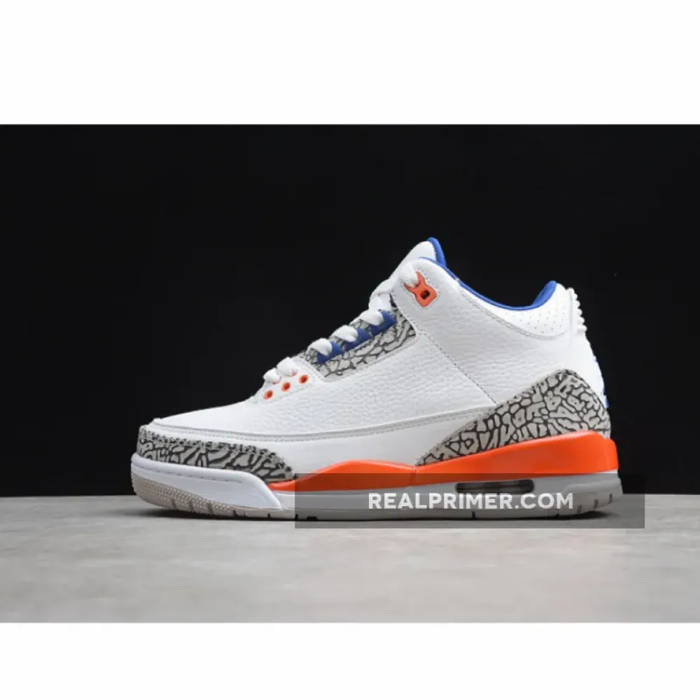 GZ AIR JORDAN 3 RETRO KNICKS WHITE/OLD ROYAL/ORANGE/GREY 136064-148