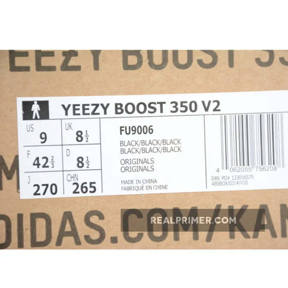 CJ YEEZY BOOST 350 V2 NON-REFLECTIVE BLACK/BLACK/BLACK FU9006