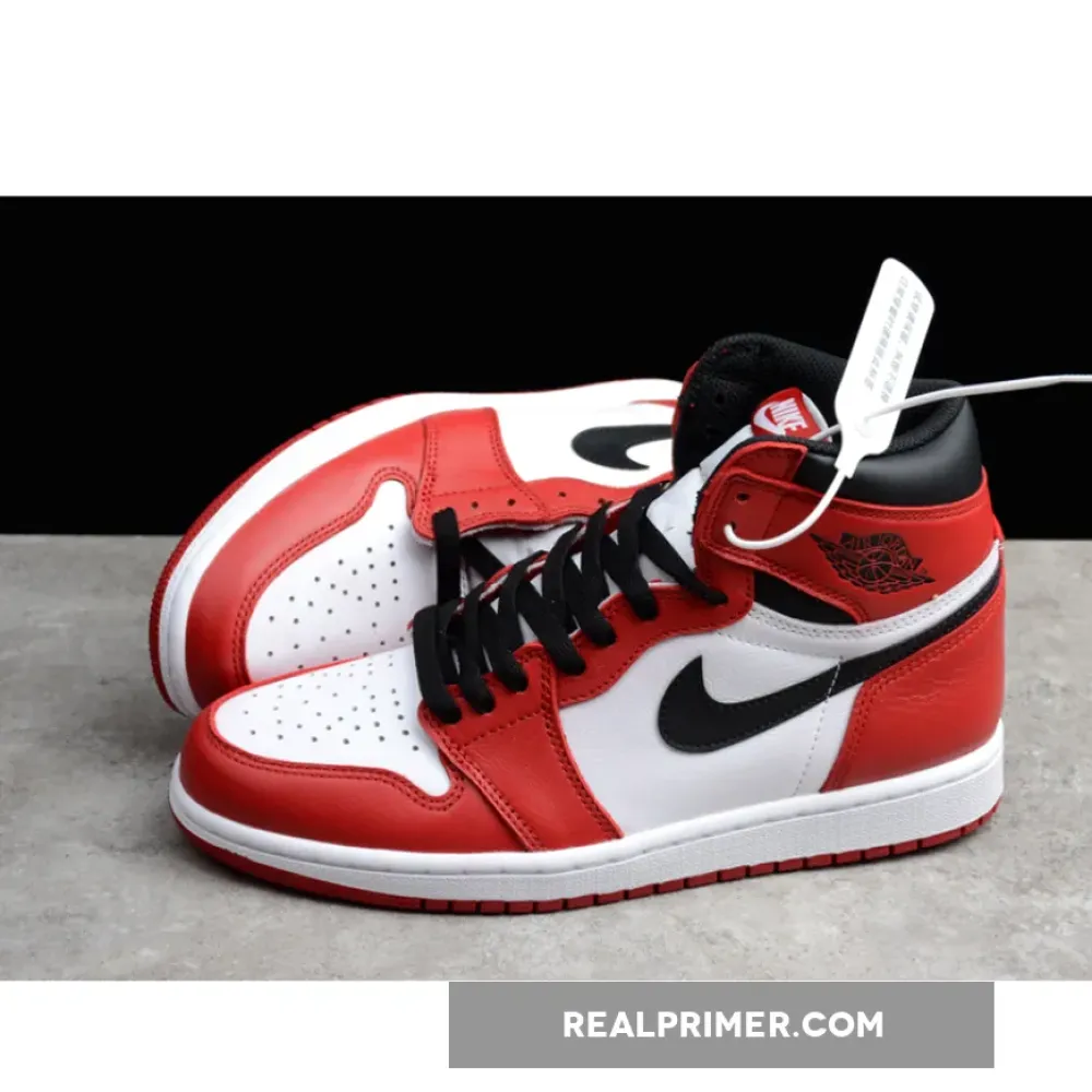 CJ AIR JORDAN 1 RETRO HIGH OG CHICAGO WHITE/BLACK-VARSITY RED 555088-101