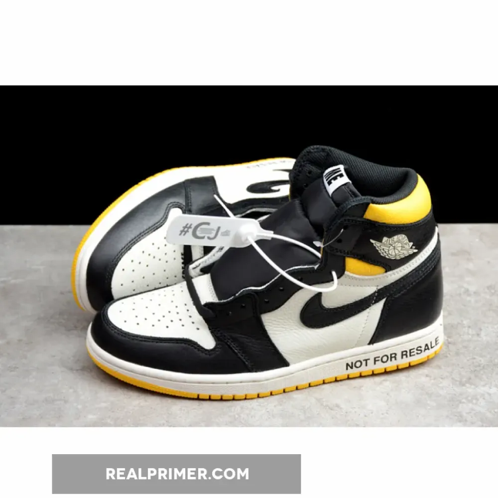 CJ AIR JORDAN 1 RETRO HIGH NOT FOR RESALE BLACK-VARSITY MAIZE 861428-107