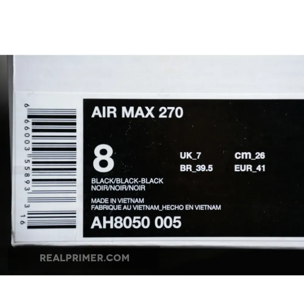 CJ AIR MAX 270 SHOES BLACK/BLACK-BLACK AH8050-005