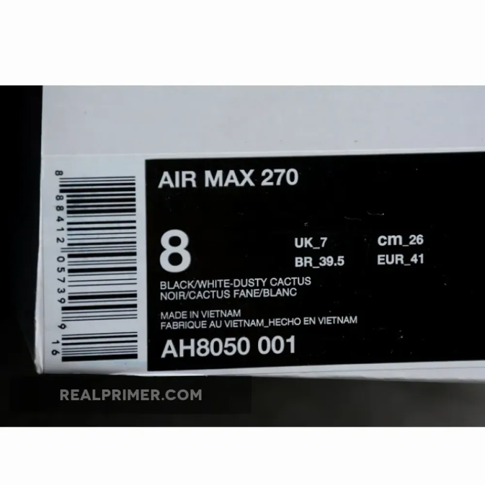 CJ AIR MAX 270 SHOES BLACK/DUSTY CACTUS-WHITE AH8050-001