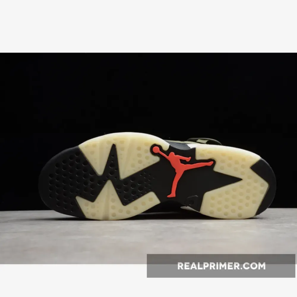 CJ TRAVIS SCOTT X AIR JORDAN 6 MEDIUM OLIVE/BLACK/RED CN1084-200