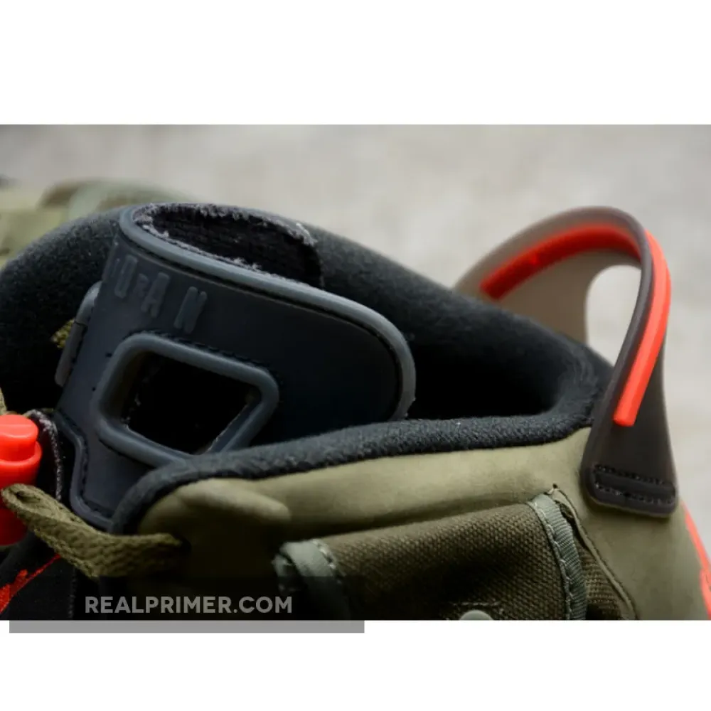 CJ TRAVIS SCOTT X AIR JORDAN 6 MEDIUM OLIVE/BLACK/RED CN1084-200