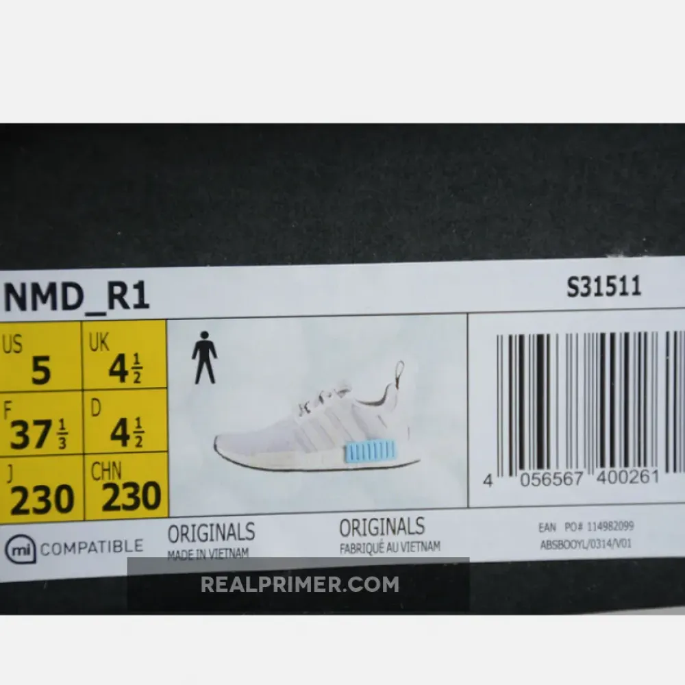NMD R1 SHOES LIGHT GREY/WHITE-BLUE S31511