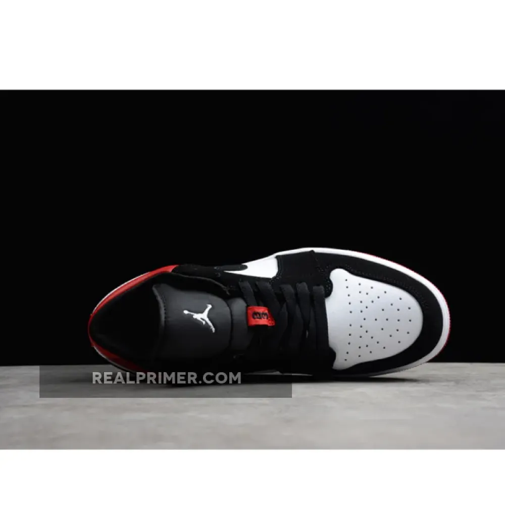 AIR JORDAN 1 LOW BLACK TOE WHITE/BLACK-GYM RED 1.1-110
