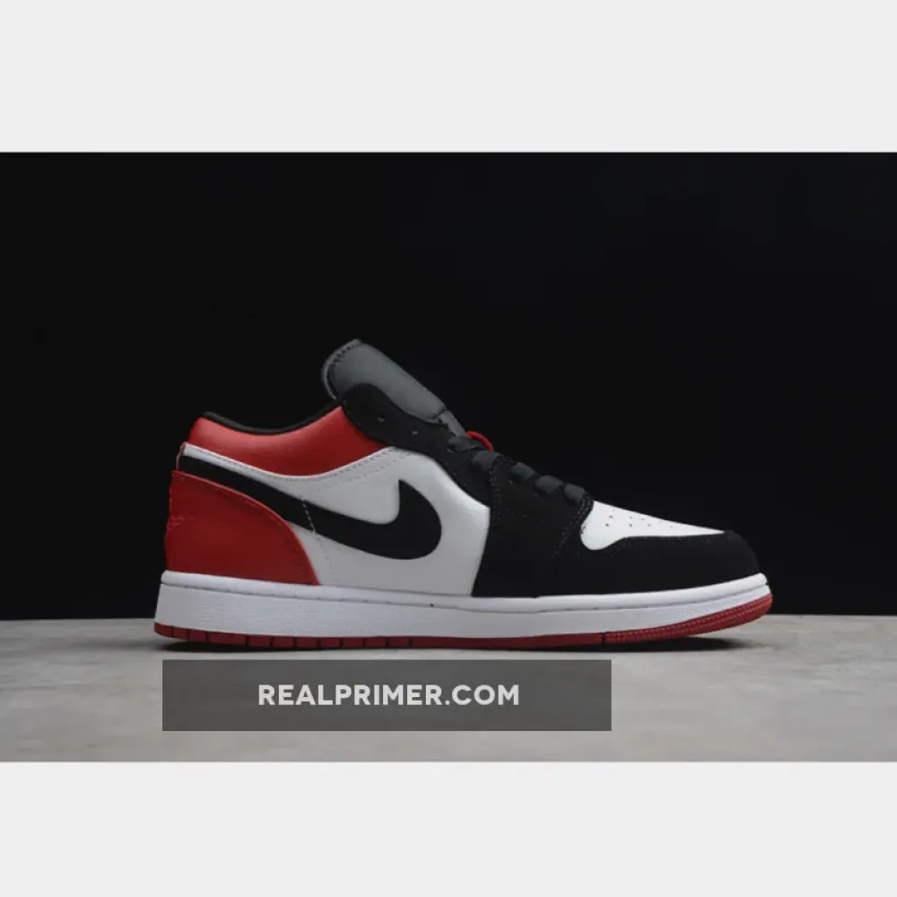 AIR JORDAN 1 LOW BLACK TOE WHITE/BLACK-GYM RED 1.1-110
