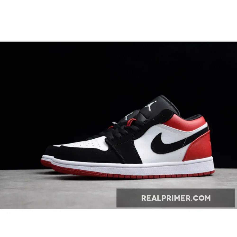 AIR JORDAN 1 LOW BLACK TOE WHITE/BLACK-GYM RED 1.1-110