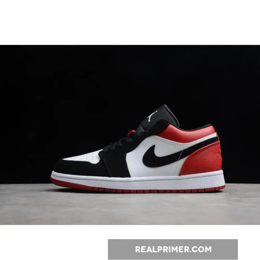 AIR JORDAN 1 LOW BLACK TOE WHITE/BLACK-GYM RED 1.1-110