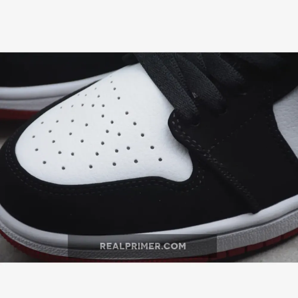 AIR JORDAN 1 LOW BLACK TOE WHITE/BLACK-GYM RED 1.1-110