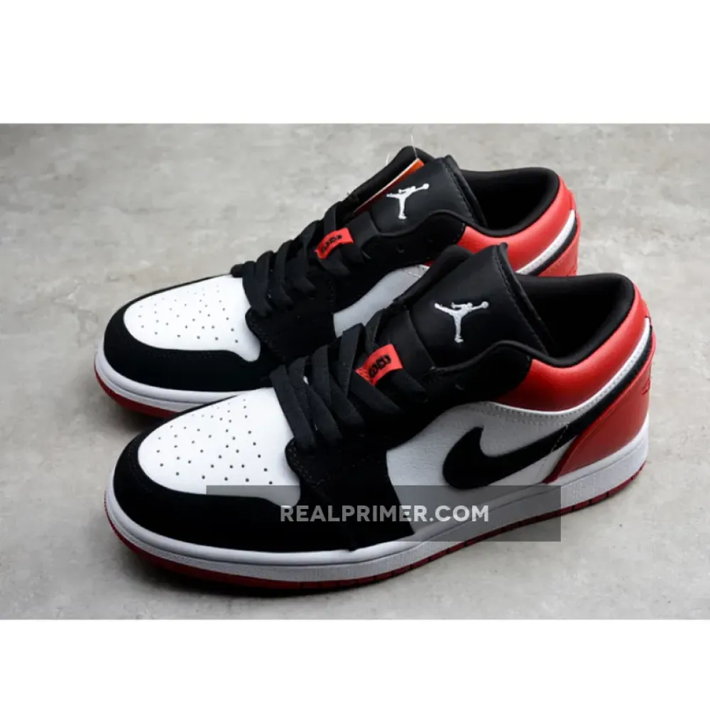 AIR JORDAN 1 LOW BLACK TOE WHITE/BLACK-GYM RED 1.1-110