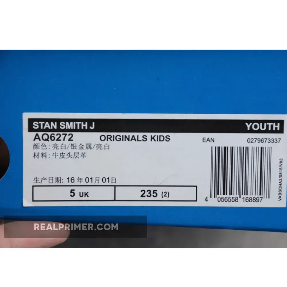 STAN SMITH CLOUD WHITE/METALLIC SILVER/CLOUD WHITE AQ6272