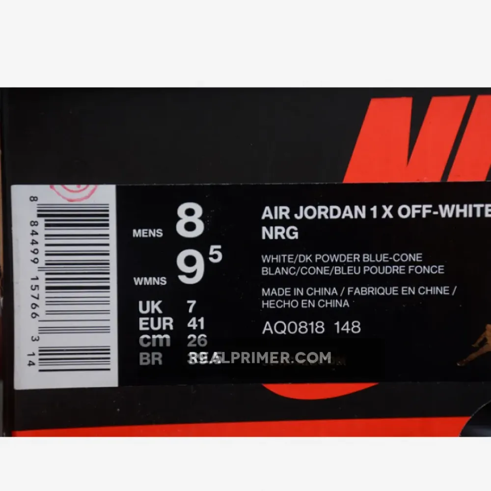 AIR JORDAN 1 RETRO HIGH X OW UNIVERSITY BLUE/WHITE OGHP00266