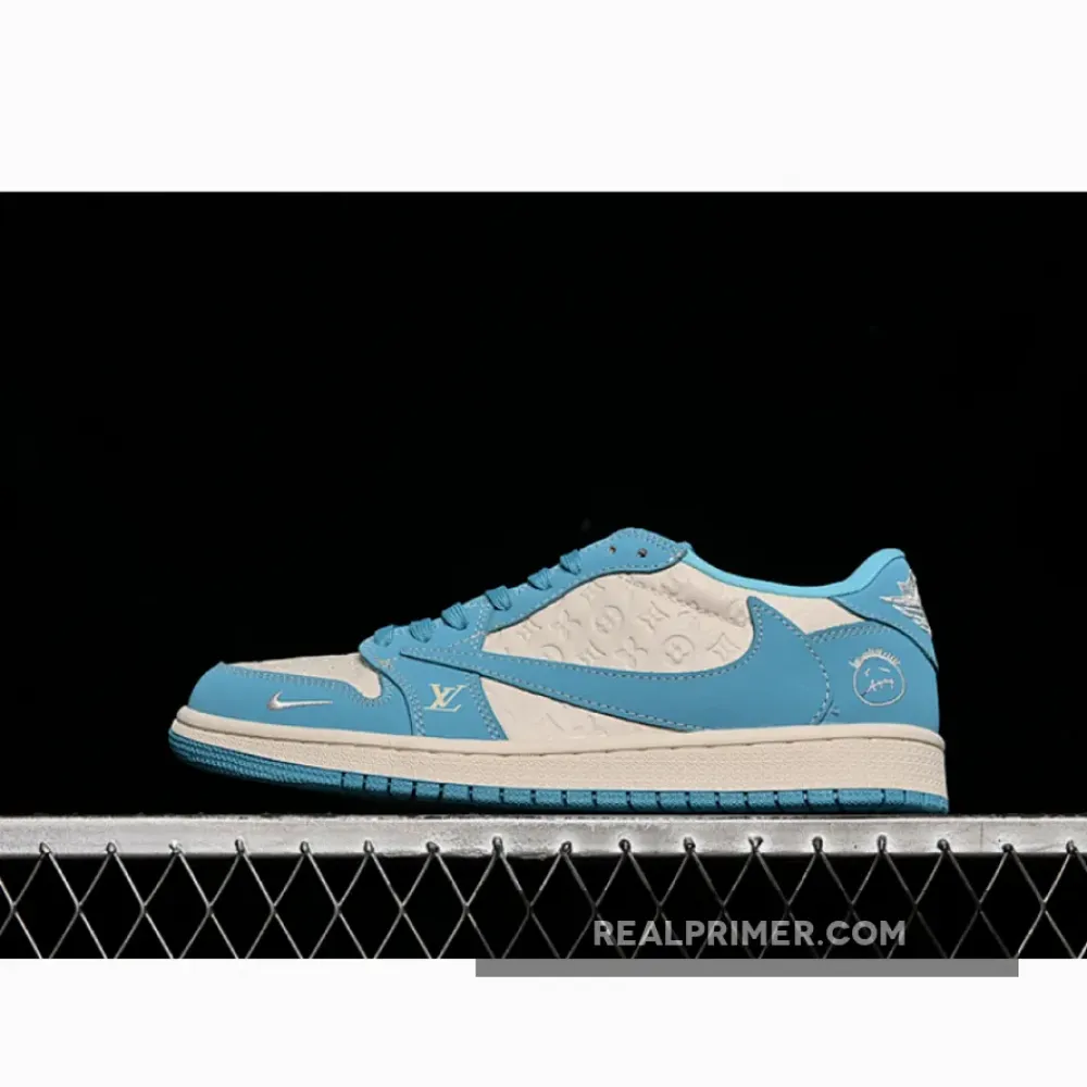 TRAVIS SCOTT X FRAGMENT DESIGN X AIR JORDAN 1 LOW OG SP WHITE/BLUE LD2025-034