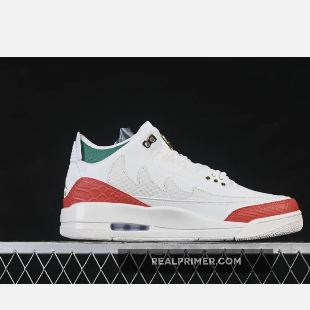 JORDAN 3 RETRO SUMMIT WHITE/METALLIC GOLD/PINE GREEN/DRAGON RED IO1752-100